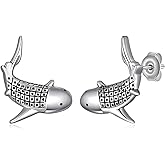 Whale Shark Gifts S925 Sterling Silver Shark Earrings Cute Sea Animal Jewelry Gifts for Women