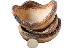 Olive Wood Rustic Mini Dipping Bowl-Handcrafted Dish Tableware Boat Shaped-Wooden Dip Tray for Serving Nuts/Desserts-Handmade