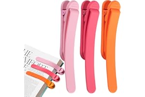 KARTTERFLY 3pcs Page Bookmarks for Reading, Automatic Book Marks Tailored for Book Enthusiasts, Unique and Cute Book Page Holder Markers Clip Reading Accessories Gifts（Pink Orange Rose）