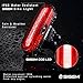 SIGEM Bike Tail Light, Headlight, Ultra Bright & USB Rechargeable, Bicycle Flashing Rear taillight, LED Safety Warning Strobe Head Light, Also for Helmet and Backpack 120 Lumens (Red-Blue)