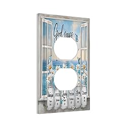 White Daisy Flowers in Vase 1 Gang Duplex Outlet