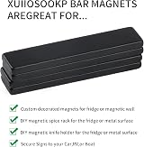 4 Pcs Neodymium Bar Magnets 50x10x3mm with Adhesive Strips Black view 3