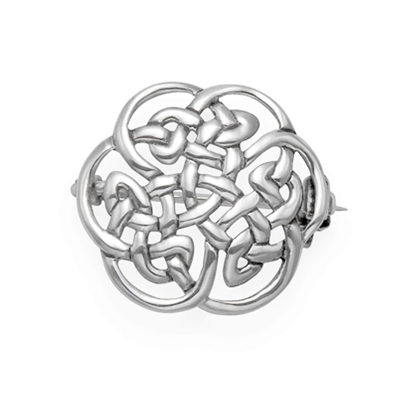 Heather Needham Sterling Silver Round Celtic Brooch - Size: 20mm Weight: 3gms. Gift Boxed silver Celtic brooch - 9018/HN