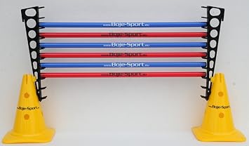 Agility Kanin-Hop Sprunghürde Bunny Sport - 2X LH, 2X MZK: 30 cm gelb, 3X Stange: 80 cm blau, 3X Stange: 80 cm rot