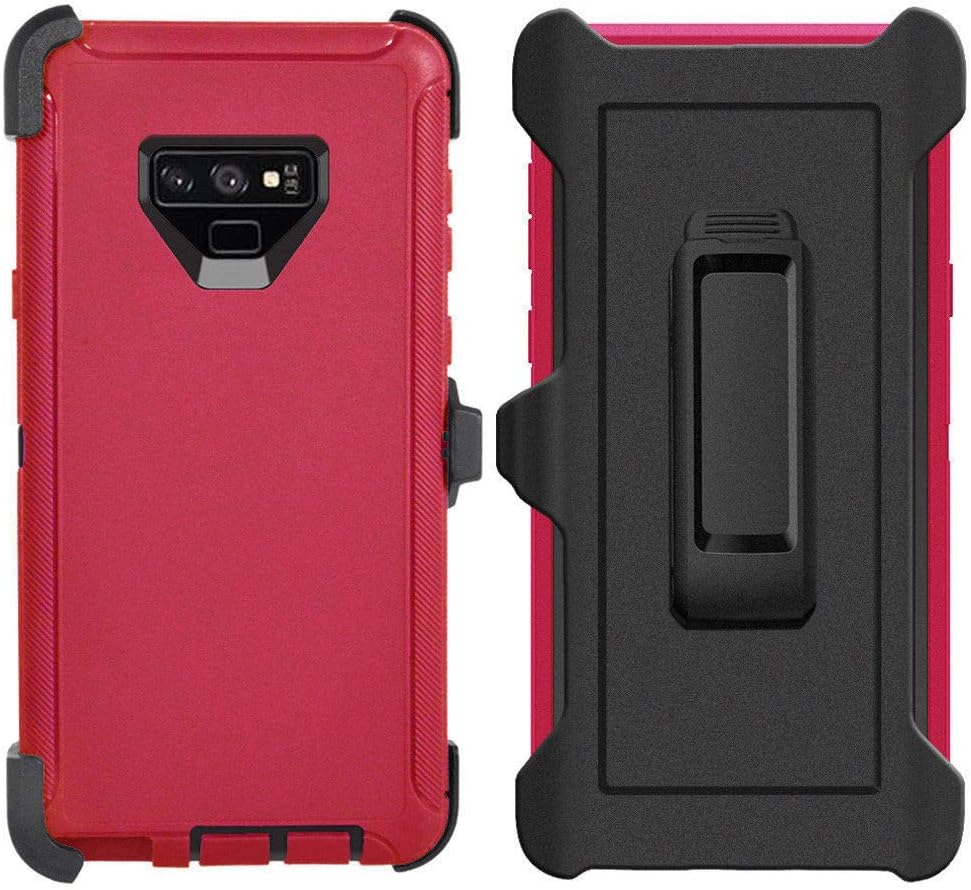 Defender Case for Samsung Galaxy Note 9,[NO Screen Protector][Heavy Duty][Drop Protection] Tough Rugged TPU Hybrid Hard Shell Case for Galaxy Note 9 Red