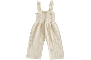 Toddler Baby Girl Summer Outfits Ruffle Sleeveless Plaid Gingham Jumpsuit Suspender Overalls Pants