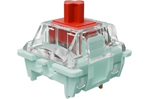 Fejwlvs Gateron Jade Series 3.0 Red Dual-Stage Spring Switch for MX Mechanical Gaming Keyboard,Linear 3-Pin 45gf Pre-lubed Switches(Red,90Pcs)