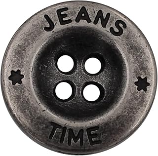 Silber Metall Knöpfe Basic Jeans Hosenknöpfe 4 Löcher Metallknöpfe Made in Germany 5 Stück (18mm)