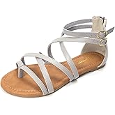 Luffymomo Women's Gladiator Strap Sandals Flat Fisherman Thong Cross Strappy Sandals