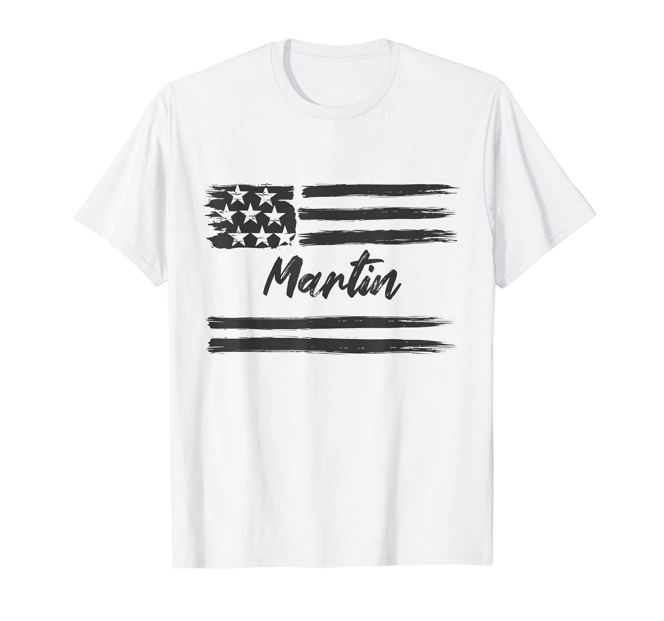 Martin - Personalized Name, Stars and Stripes, USA Flag T-Shirt