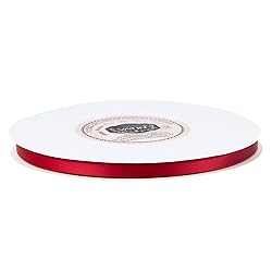 VATIN 1/4 inches Double Faced Red Polyester Satin