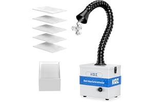 KQZ 100W Solder Fume Extractor 180-210m³/h Strong Suction High Efficiency Hepa Filter Odor Smoke Absorber, Low-Noise Soldering fume Extractor for 5W 10W Laser Cutter/Engravering, Welding, 3D Printing