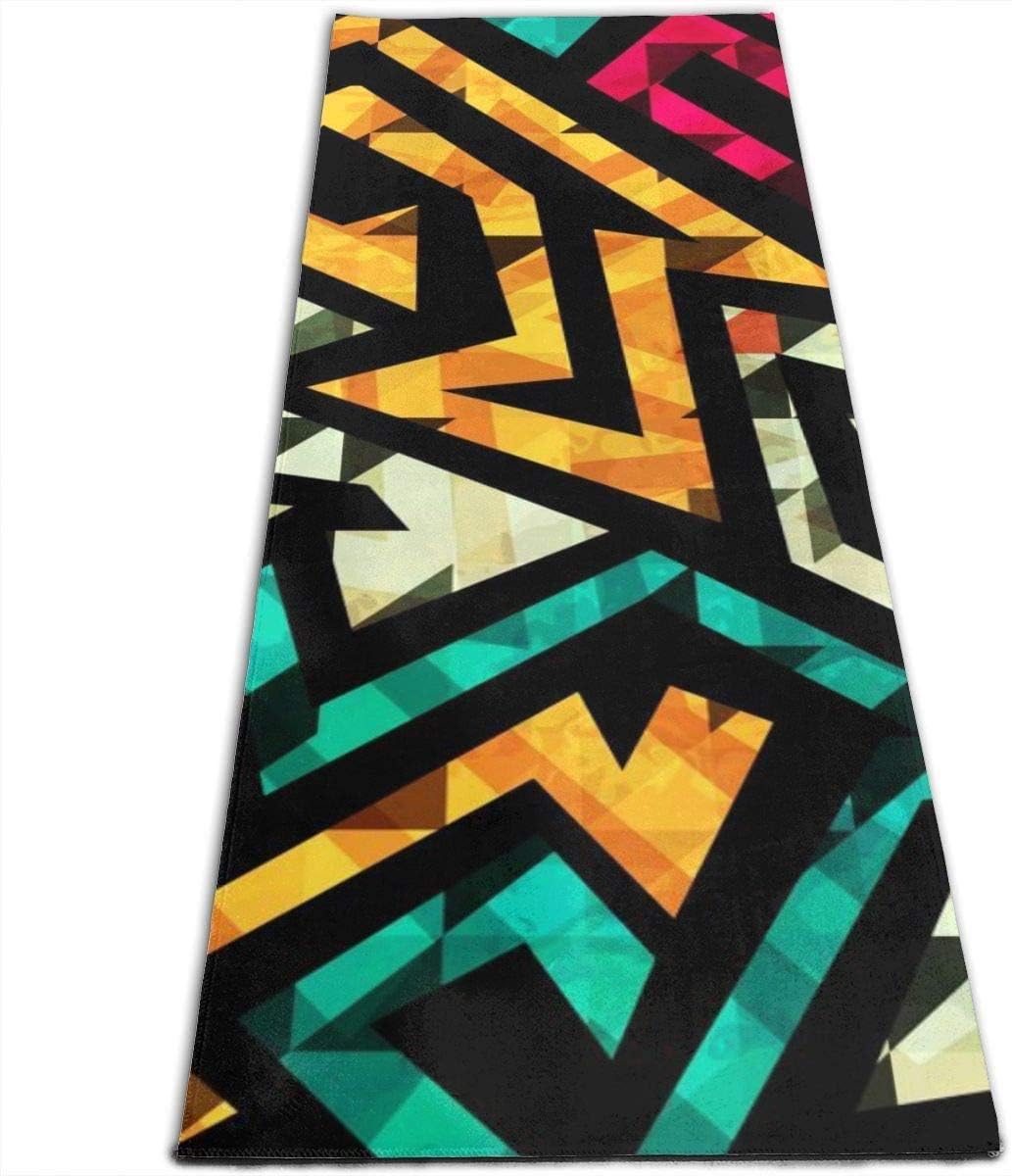 Llynice Yoga mat Towel，Bright Tribal Seamless Pattern 100% Microfiber Yoga Mat Towel for Hot Yoga,Pilates and Fitness