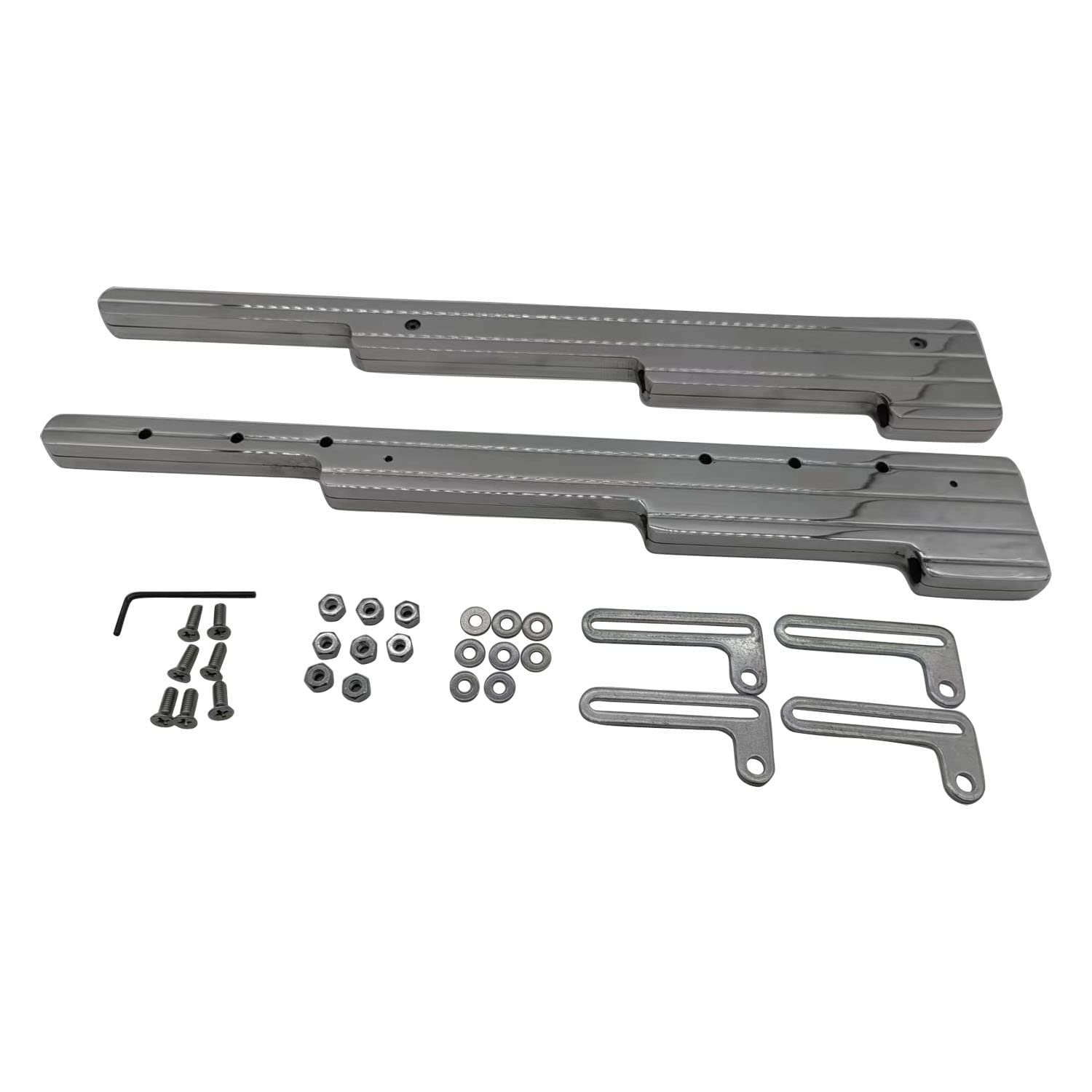 Photo 1 of 1 Set Aluminum Silver Spark Plug Wires Looms Separator Holders Compatible with SBC BBC SBF 302 350 454 V8 Engine