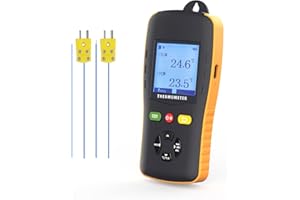 Tzone Dual Channel Thermocouple Data Logger K Type, USB Temperature Logger with Probe High Temp Recorder for K/T/J Sensor, Digital Thermometer Recording with 61440 Group for HVAC Lab Industrial Oven