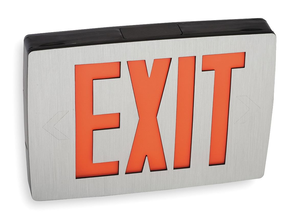 Exit Sign w/ Battery Backup, 0.60W, Red, 1 Commercial Lighted Exit
