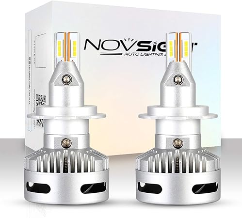 Amazon 最新型 業界初モデル 正規品 Novsight H7 Ledヘッドライト 360 光軸調整可能 12 000lm 6000lm 2 90w 45w 2 6500k Dc 9v 22v 自動車専用ledチップ搭載 高品質バイク 車用led バルブ 2年保証 車検対応 ホワイト 2個セット Ledバルブ 車 バイク