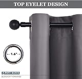 PONY DANCE Blackout Thermal Curtain 2 Panels 55 x 94 Inches Grey Eyelet Top view 6