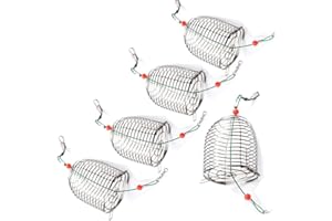 Leadigol 5PCS Carp Fishing Bait Trap,Stainless Steel Fishing Trap Basket Cage Feeder Basket Coarse Lure Feeder Holder Fishing Tackle Kit