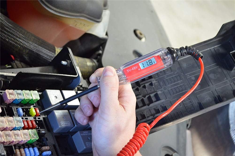JoyFan Testeur De Circuit /&eacute;Lectrique De Voiture 3V-48V Tension Longue Sonde Essai /&eacute;Cran De R/&eacute;Tro/&eacute;Clairage