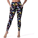 ulxjll 80s Women's High Waist Tummy Control Yoga Pants 90s with Pockets Sports Fitness Leggings