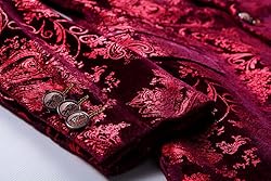 WULFUL Mens Floral Suit Jacket Slim Fit Stylish