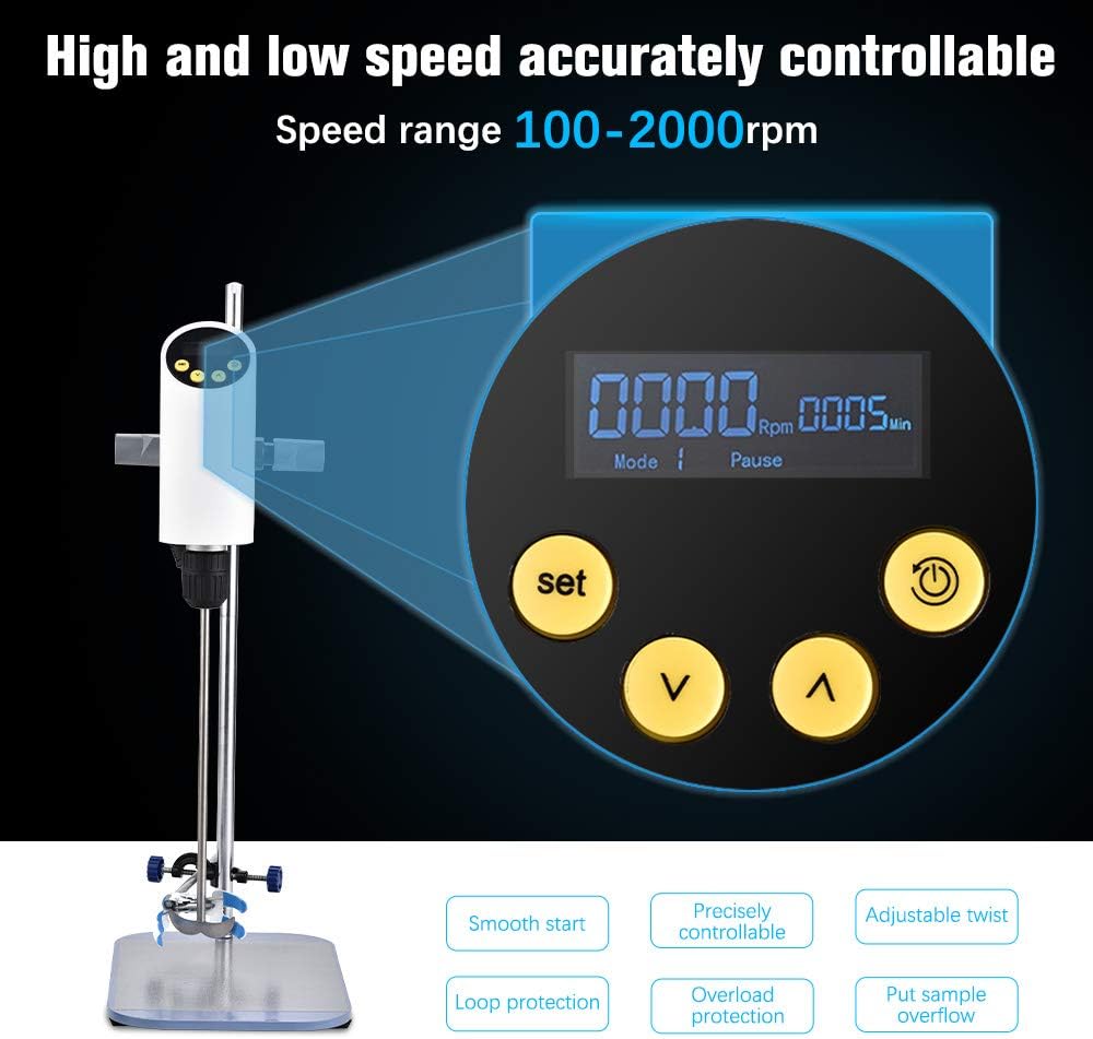 Laboratory Mixer Lab Overhead Electric Mixer Digital Display Agitator ...