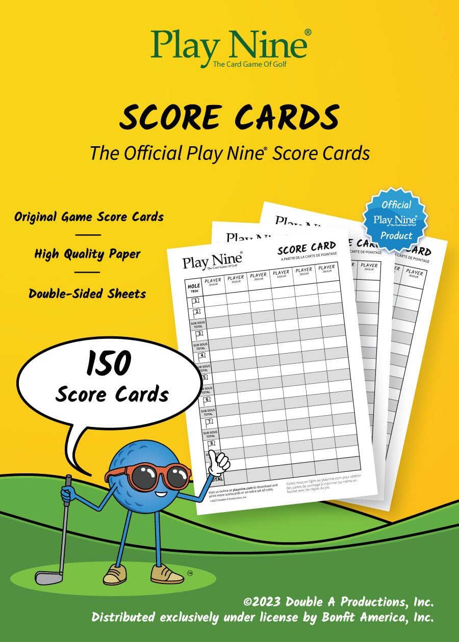 Play Nine: The Card Game of Golf! Original Score Cards- 3 Pack
