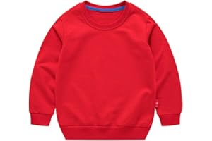 PTPuke Toddler Boys Girls Solid Cotton Thin Sweatshirt Long Sleeve top T-Shirts