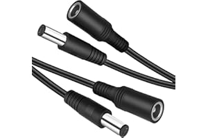 SCOVEE 2-Pack 13FT DC Power Extension Cable 5.5mm x 2.1mm 12V DC Extension Cord Security Camera Wire Male to Female for CCTV Indoor Camera,Standalone LED Strip,DC Power Supply Adapter Extender Cable
