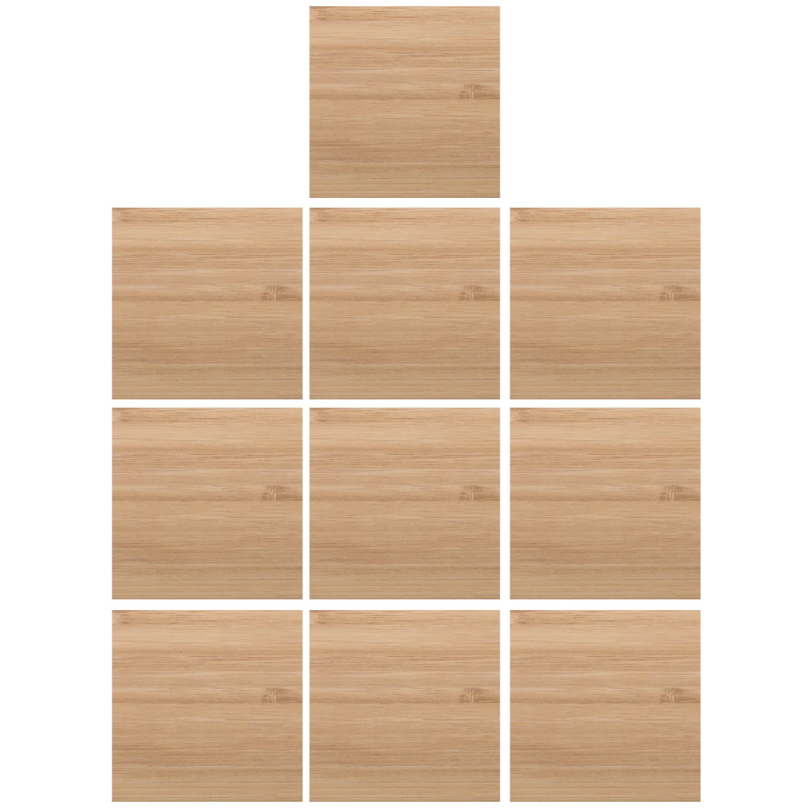Unfinished Wooden Sheets - Unpainted Blank Wood Slices for DIY Crafts - Square Cutout, 9cm, 10Pcs