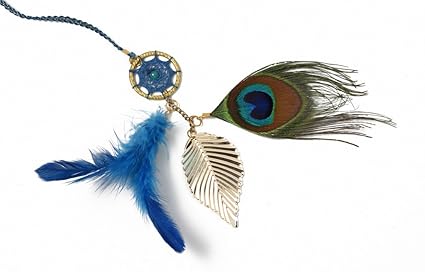 Rooh Dream Catcher Peacock Feather Bookmark