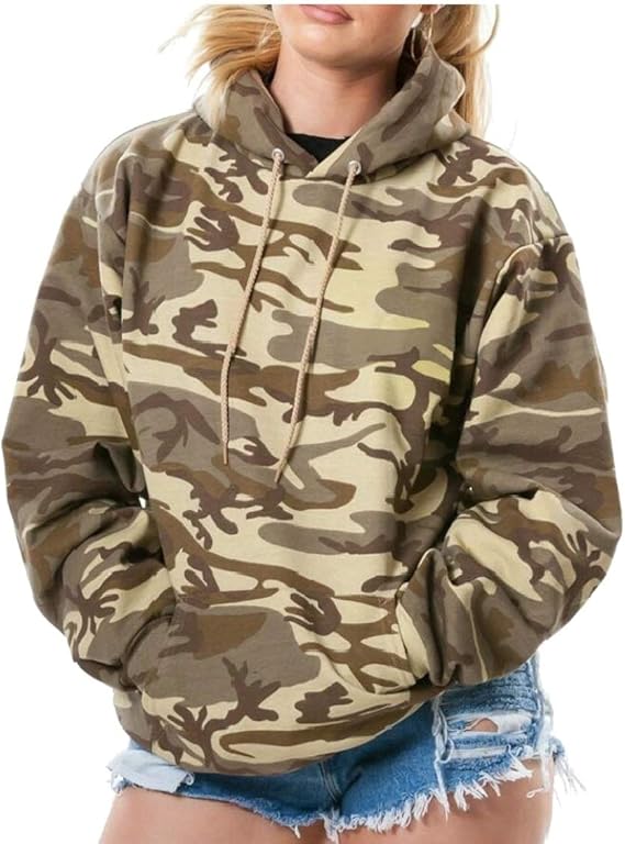 Buy Womens Camouflage Print Pullover Hooded Hoodie Lightweight Pullover