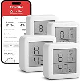 SwitchBot Smart Hygrometer Thermometer, Hygrometer Indoor Humidity Meter, Dewpoint/VPD/Absolute Humidity Sensor, Bluetooth Digital Temperature Monitor with Free Data Storage, 4-Pack