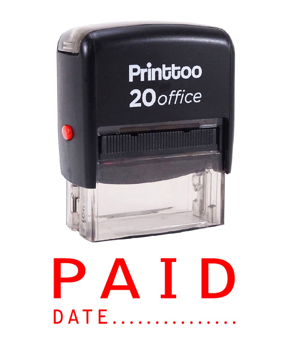 Printtoo Paid with Date Self Inking Rubber Stamp Office Stationary Custom Stamp-Red