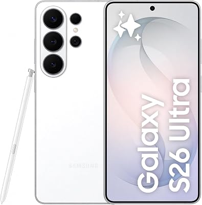 Galaxy S26 Ultra, 256GB, Smartphone con Galaxy AI, Cámara 200MP, 12GB RAM, Batería 5000mAh, Garantía del Fabricante 3 Años+1 Año Extra, Color Blanco (Versión Española)