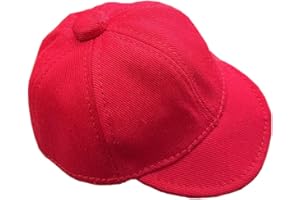 niannyyhouse Plush Doll Baseball Cap Clothes, for 10cm-15cm Plush Dolls, Dress Up Accessory (Red)