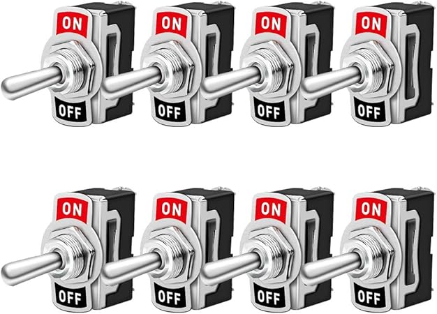 Amazon Kiligen 8個 車トグルスイッチ12 24v 15a 2ピン Spst On Offロッカートグルスイッチ 自動車オートトラックボート用 車 バイク 車 バイク