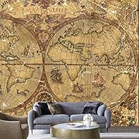 Wall Mural Map Removable Self-Adhesive Wallpaper Wall Decoration for Bedroom Living Room - 66x96 inches