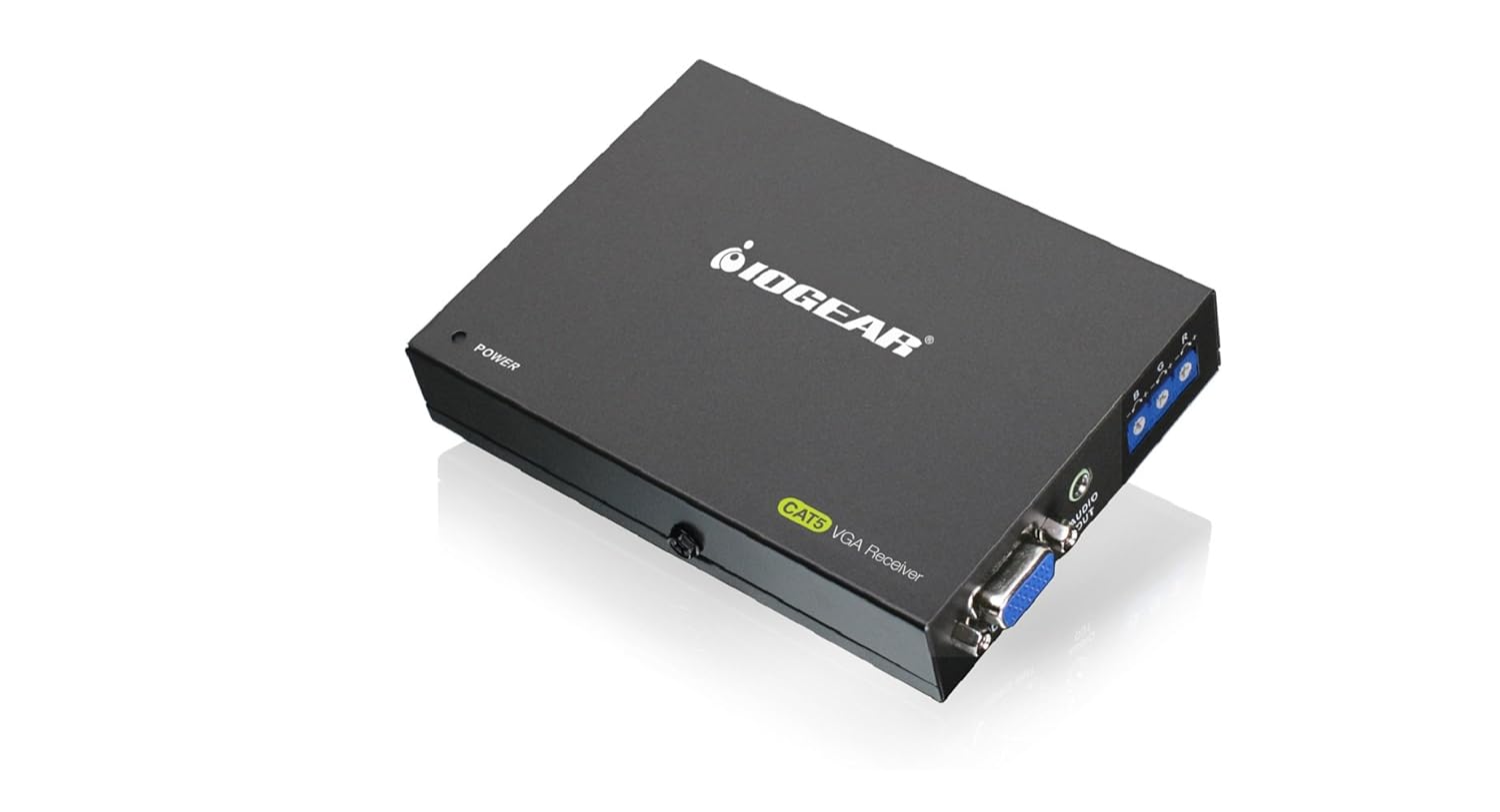 IOGEAR VGA CAT5e/6 Audio/Video Receiver with RGB Deskew Capability, GVE140RX