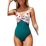CUPSHE Women's Crisscross Front One Piece Swimsuit Fruit Print Tummy Control Bathing Suit