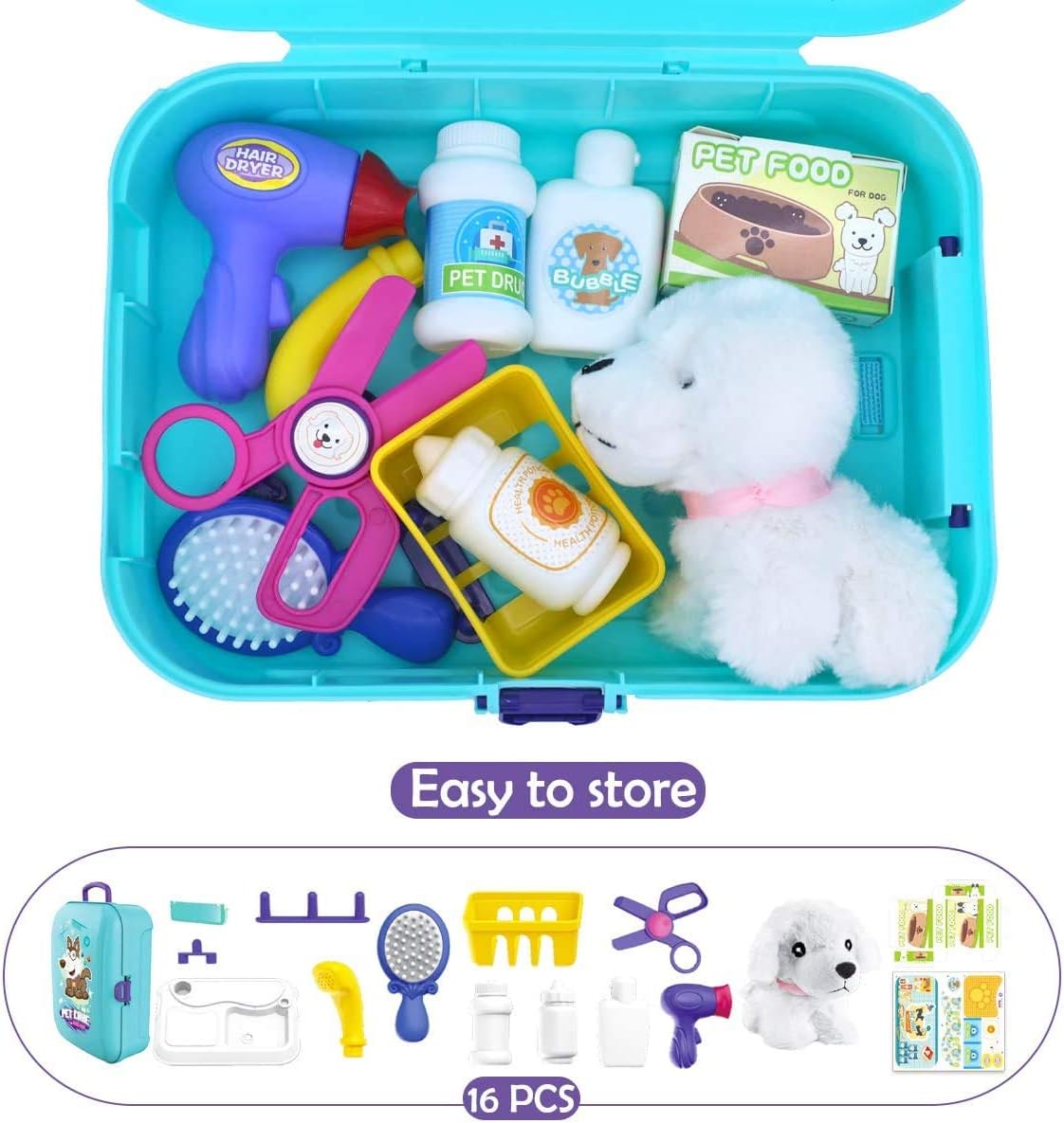 dog grooming toy set