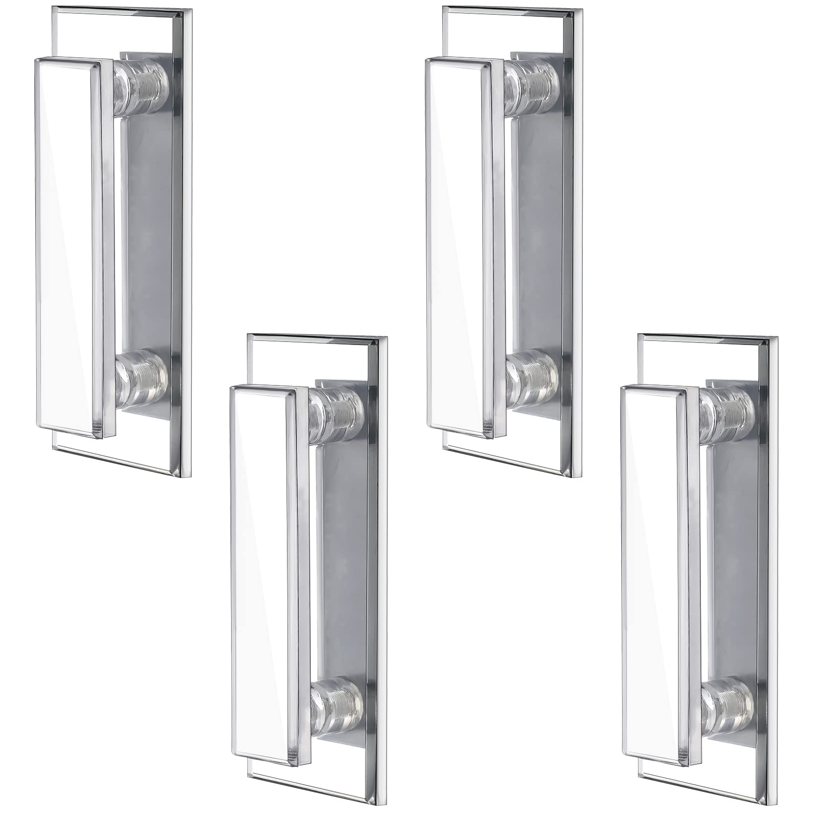 Photo 1 of Door Pull Handle Adhesive Self Stick Acrylic Drawer Pulls Mirrored Beveled Knob large Clear Instant Handle stick on knobs for Cabinet Wardrobe Windows Drawer Dresser Sliding Door (4 Pcs, 5 x 2 Inch)