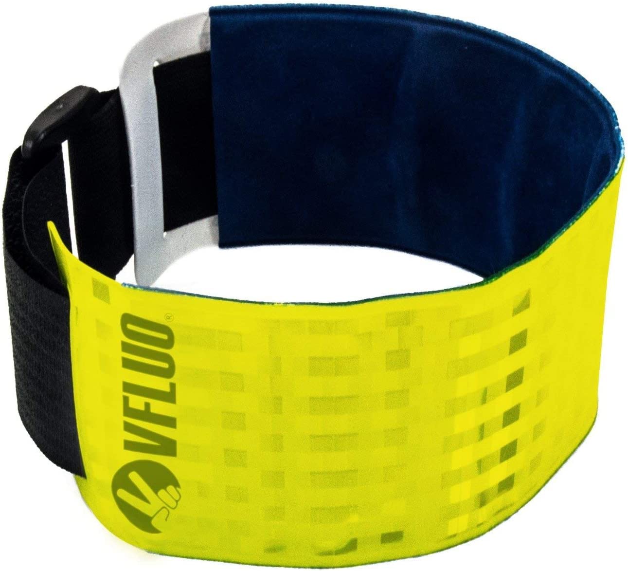 VFLUO ARMTECH™, Retro reflective + Fluorescent armband, adjustable and elastic, Night and day visibility, for motorcycle/Scooter/Bike/Pedestrian, Fluo yellow