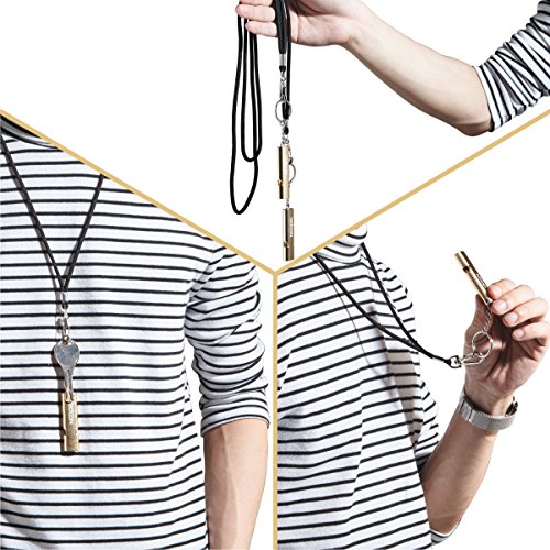 Noopel Emergency Survival Whistle Double Tubes Safety Whistle 2 Pack