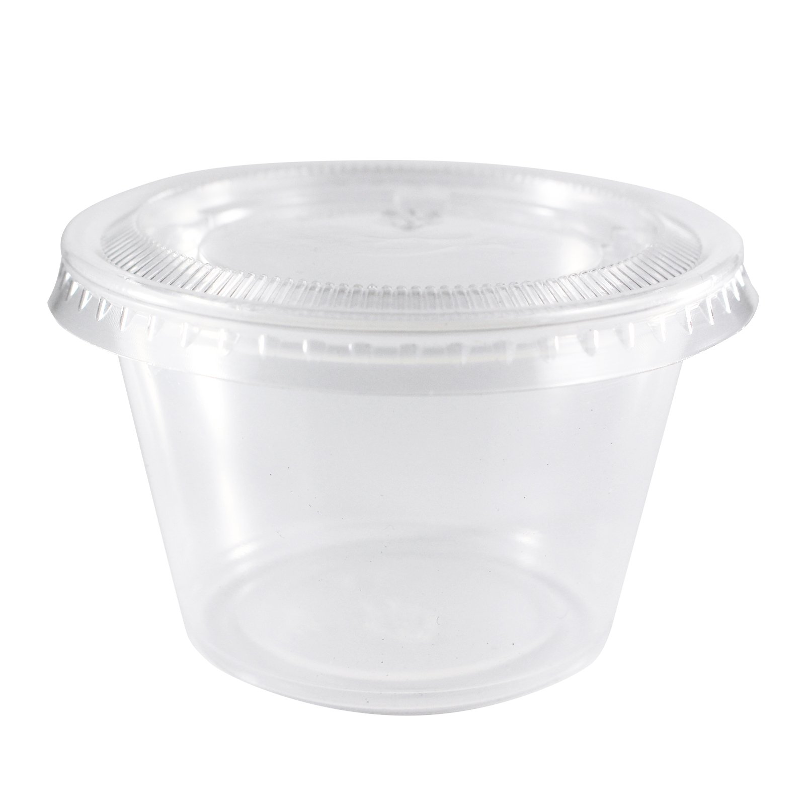 EDI Clear Disposable Plastic Portion Cups/Souffle Cups with Lids, 4