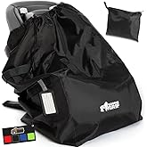 Gorilla Grip Car Seat Travel Bag, Water Dirt Tear Resistant, Easy Carry Padded Backpack Covers for Airplane, Gate Check Bags 