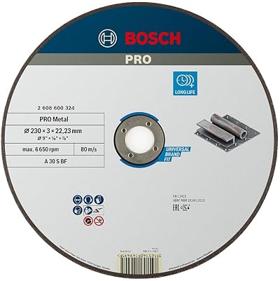 Bosch 1x PRO Metal Longlife Cutting Disc for Large Angle Grinder 22.23 mm Bore
