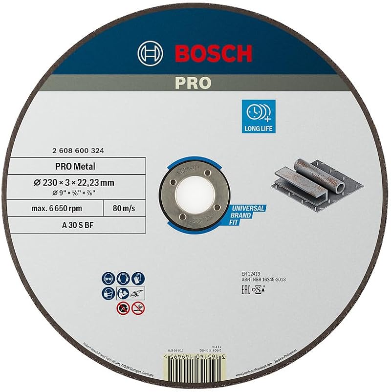 Bosch 1x PRO Metal Longlife Cutting Disc for Large Angle Grinder 22.23 mm Bore