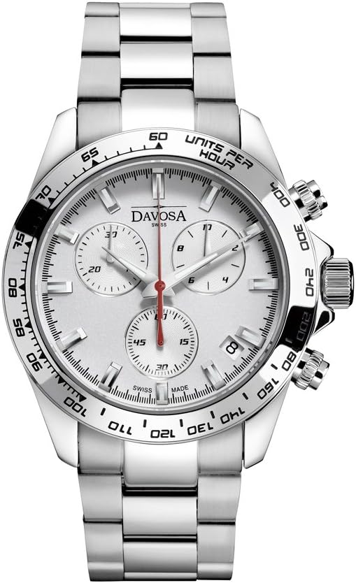 Davosa Quartz Speedline Silver Dial Stainless Steel Wrist Watch